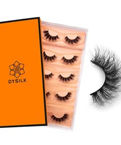 DYSILK Lashes Mink Eyelashes - Fluffy Lashes 5 Pairs 6D Faux Mink Eyelash - False Eyelashes Natural Lash Soft Reusable Wispy Eyelashes Strip Lashes Kit | Fluffy-16mm
