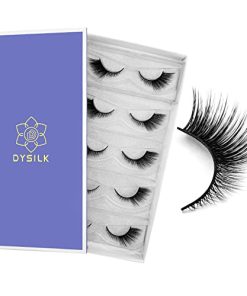 DYSILK Eyelashes Mink Lashes - 5 Pairs 6D Lashes Cat Eye Fake Eyelashes - Strip Lashes Reusable Faux Mink Eyelashes Lash Extension Kit | Angel 4mm-17mm