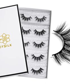 DYSILK Fake Eyelashes Natural Lash - Mink Lashes 5 Pairs 6D Wispy Lash Pack - Eye Lashes Strip Eyelash Extension Kit Reusable False Lashes Natural Look | 002-16mm