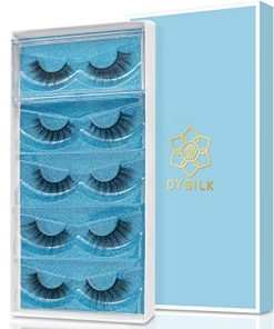 DYSILK Eyelashes Mink Lashes - Wispy Eyelashes 5 Pairs 6D Lashes Kit - False Lashes Natural Look Eye Lashes Cat Eye Fake Eyelashes Volume Lashes Strip | 006-15.2mm