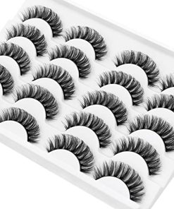 DYSILK 10 Pairs Lashes Faux Mink Eyelashes Russian Strip Lashes D Curl Wispy Fluffy Natural Look False Eyelashes Long Lashes Pack Mink Lashes Soft Reusable Eye Lashes | Full 14mm