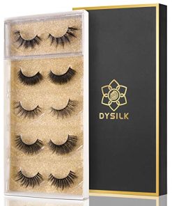DYSILK False Eyelashes Fake Lashes - 5 Pairs 6D Lashes Mink Eyelashes 5 Styles Mixed - Fluffy Lashes Reusable Fake Eyelashes Wispy Mink Lash Natural Look| 008 15mm-18mm