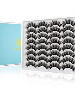 DYSILK False Mink Eyelashes - 16 Pairs 6D Faux Lashes Wispy Fluffy Natural Look - Fake Eyelashes Reusable Soft Multi Layers Cat Eye False Lashes| 18mm