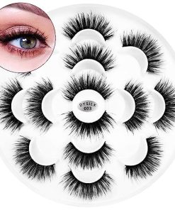 DYSILK 7 Pairs 6D Lashes Faux Mink Eyelashes Wispy Fluffy Natural Look False Eyelashes Long Lashes Pack Mink Lashes Soft Reusable Eye Lashes |003