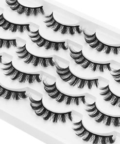 DYSILK 10 Pairs Lashes Faux Mink Eyelashes Russian Strip Lashes D Curl Wispy Fluffy Natural Look False Eyelashes Long Lashes Pack Mink Lashes Soft Reusable Eye Lashes | Cat 13mm