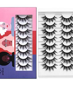 DYSILK 8 Pairs 5D Lashes Faux Mink Eyelashes Fluffy Natural Look False Eyelashes Long Lashes Pack Mink Lashes Soft Reusable Eye Lashes | 0.67 inch