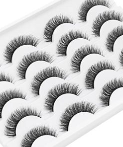 DYSILK 10 Pairs Lashes Faux Mink Eyelashes Russian Strip Lashes D Curl Wispy Fluffy Natural Look False Eyelashes Long Lashes Pack Mink Lashes Soft Reusable Eye Lashes | Wispy 13mm