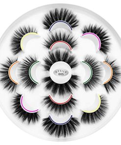 DYSILK 7 Pairs 6D Lashes 7 Styles Faux Mink Eyelashes Wispy Fluffy Natural Look False Eyelashes Long Lashes Pack Mink Lashes Soft Reusable Eye Lashes |005